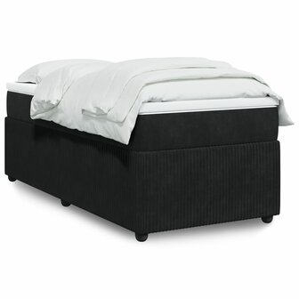 Boxspring met matras fluweel zwart 90x190 cm 1