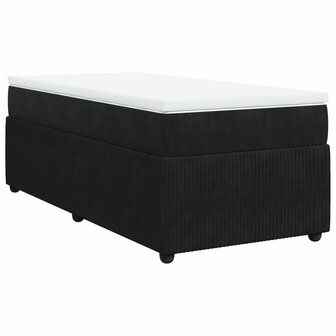 Boxspring met matras fluweel zwart 90x190 cm 2