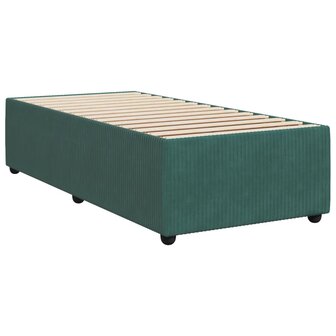 Boxspring met matras fluweel donkergroen 90x200 cm 5