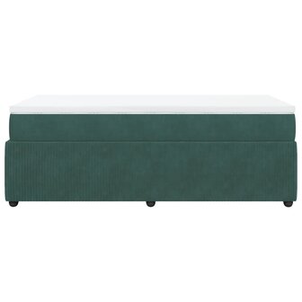 Boxspring met matras fluweel donkergroen 90x200 cm 8