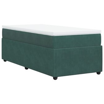 Boxspring met matras fluweel donkergroen 90x200 cm 9