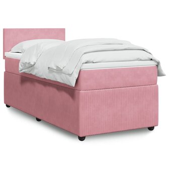 Boxspring met matras fluweel roze 80x200 cm 1