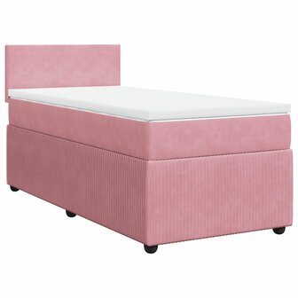Boxspring met matras fluweel roze 80x200 cm 2