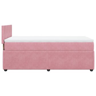 Boxspring met matras fluweel roze 80x200 cm 9