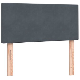 Boxspring met matras fluweel donkergrijs 80x210 cm 6