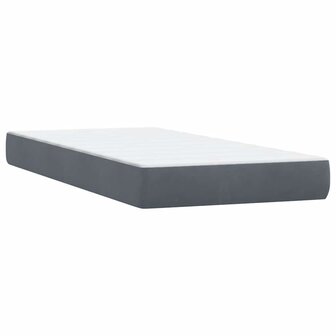 Boxspring met matras fluweel donkergrijs 80x210 cm 7