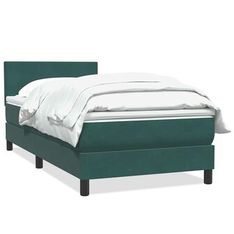 Boxspring met matras fluweel donkergroen 80x210 cm 2