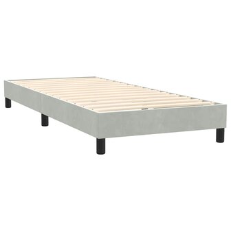 Boxspring met matras fluweel lichtgrijs 80x220 cm 5