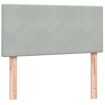 Boxspring met matras fluweel lichtgrijs 80x220 cm 6