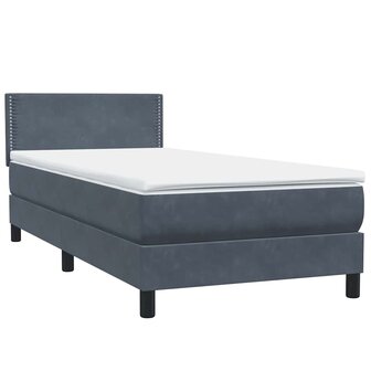 Boxspring met matras fluweel donkergrijs 80x210 cm 4