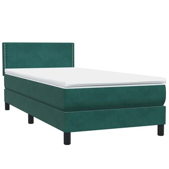 Boxspring met matras fluweel donkergroen 80x210 cm 4