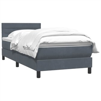 Boxspring met matras fluweel donkergrijs 80x210 cm 3