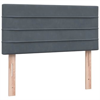 Boxspring met matras fluweel donkergrijs 80x210 cm 7