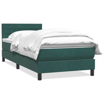 Boxspring met matras fluweel donkergroen 80x210 cm 2