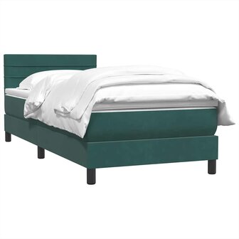 Boxspring met matras fluweel donkergroen 80x210 cm 3