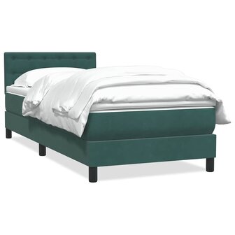 Boxspring met matras fluweel donkergroen 80x210 cm 2