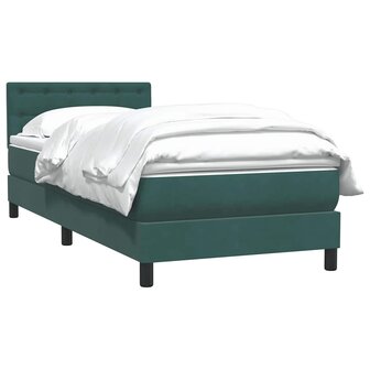 Boxspring met matras fluweel donkergroen 80x210 cm 3