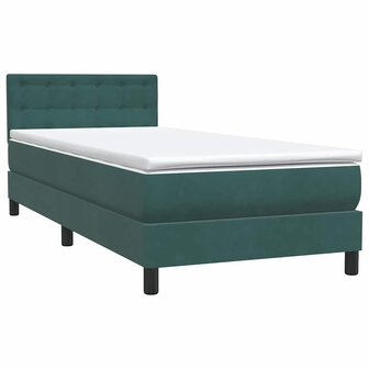 Boxspring met matras fluweel donkergroen 80x210 cm 4