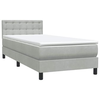 Boxspring met matras fluweel lichtgrijs 80x220 cm 4