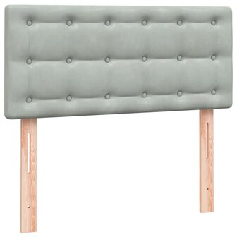 Boxspring met matras fluweel lichtgrijs 80x220 cm 6