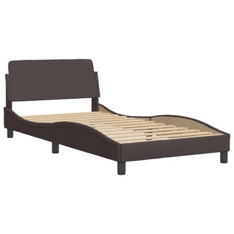 Bed met matras stof donkerbruin 100x200 cm 4