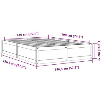 Bed met matras massief grenenhout wasbruin 140x190 cm 9