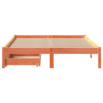 Bed met matras massief grenenhout wasbruin 140x190 cm 4