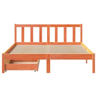 Bed met matras massief grenenhout wasbruin 140x190 cm 4