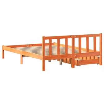 Bed met matras massief grenenhout wasbruin 140x190 cm 6