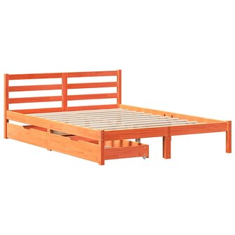 Bed met matras massief grenenhout wasbruin 140x190 cm 3