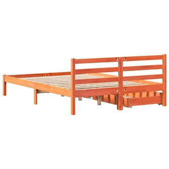 Bed met matras massief grenenhout wasbruin 140x190 cm 6