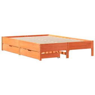 Bed met matras massief grenenhout wasbruin 140x190 cm 3