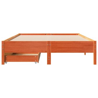 Bed met matras massief grenenhout wasbruin 140x190 cm 4