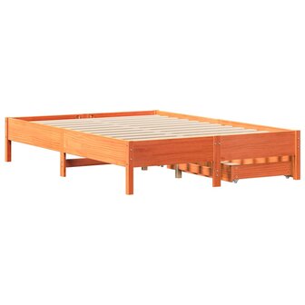 Bed met matras massief grenenhout wasbruin 140x190 cm 8