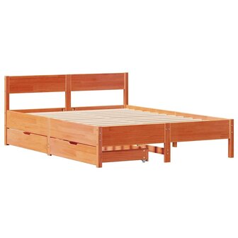 Bed met matras massief grenenhout wasbruin 140x190 cm 3