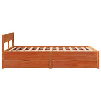 Bed met matras massief grenenhout wasbruin 140x190 cm 7