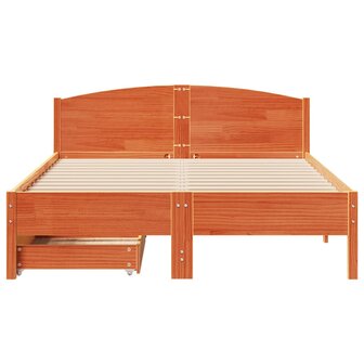 Bed met matras massief grenenhout wasbruin 140x190 cm 4