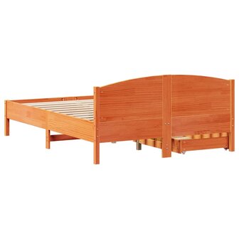 Bed met matras massief grenenhout wasbruin 140x190 cm 8