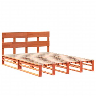 Bed met matras massief grenenhout wasbruin 140x190 cm 3