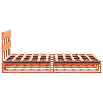 Bed met matras massief grenenhout wasbruin 140x190 cm 7