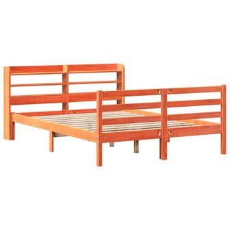 Bed met matras massief grenenhout wasbruin 140x190 cm 3