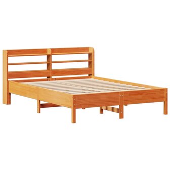 Bed met matras massief grenenhout wasbruin 140x190 cm 3