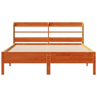 Bed met matras massief grenenhout wasbruin 140x190 cm 4