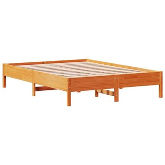 Bed met matras massief grenenhout wasbruin 140x190 cm 7