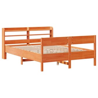 Bed met matras massief grenenhout wasbruin 140x190 cm 3