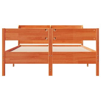 Bed met matras massief grenenhout wasbruin 140x190 cm 4