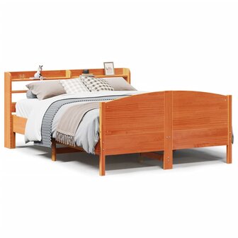 Bed met matras massief grenenhout wasbruin 140x190 cm 2
