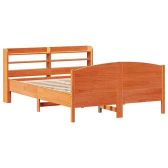 Bed met matras massief grenenhout wasbruin 140x190 cm 3