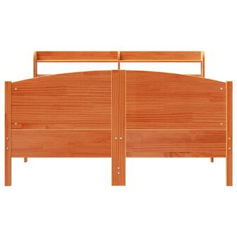 Bed met matras massief grenenhout wasbruin 140x190 cm 4