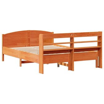 Bed met matras massief grenenhout wasbruin 140x190 cm 6